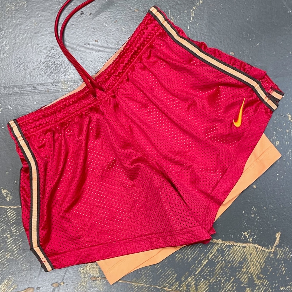 Nike Flex 2 in 1 Compression Running Shorts 404900-617 Small Pink Orange